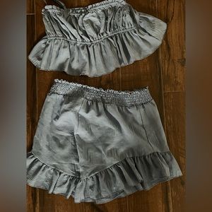 Baby blue ruffle set